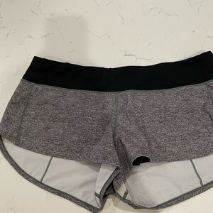Lululemon Athletica Gray and Black Athletic Shorts